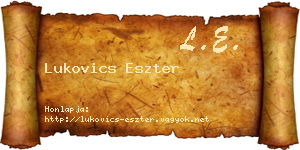 Lukovics Eszter névjegykártya